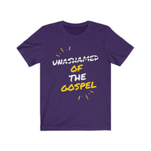 Load image into Gallery viewer, "Unashamed of the Gospel" Unisex Jersey Short Sleeve Tee