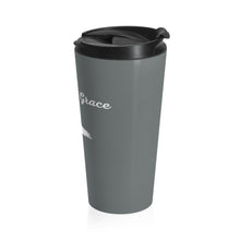 Load image into Gallery viewer, Grey &quot;Saved By Grace&quot; Stainless Steel Travel Mug
