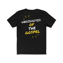 Load image into Gallery viewer, &quot;Unashamed of the Gospel&quot; Unisex Jersey Short Sleeve Tee
