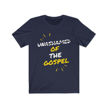 Load image into Gallery viewer, &quot;Unashamed of the Gospel&quot; Unisex Jersey Short Sleeve Tee
