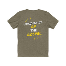 Load image into Gallery viewer, &quot;Unashamed of the Gospel&quot; Unisex Jersey Short Sleeve Tee
