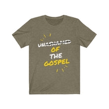 Load image into Gallery viewer, &quot;Unashamed of the Gospel&quot; Unisex Jersey Short Sleeve Tee
